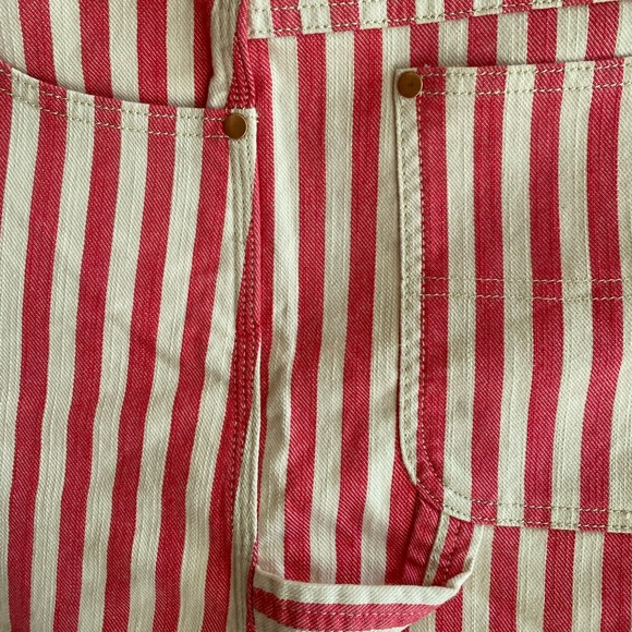 Wrangler Pink and White Striped Carpenter Denim Shorts - Picture 3 of 5